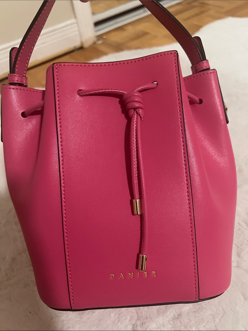 Danier small colette Leather Drawstring Bucket Bag